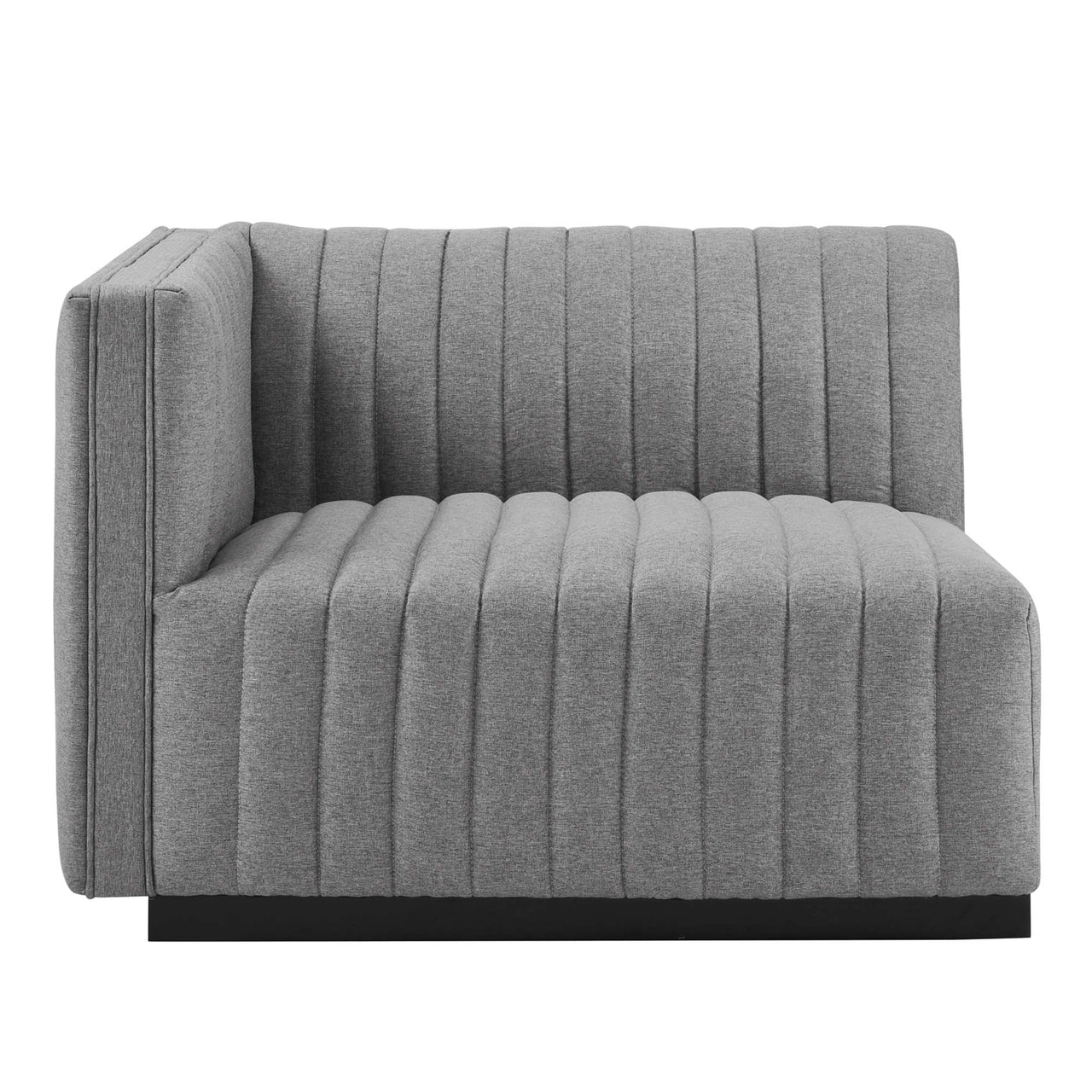 Evoke Fabric Loveseat Sectional, Black & Light Gray