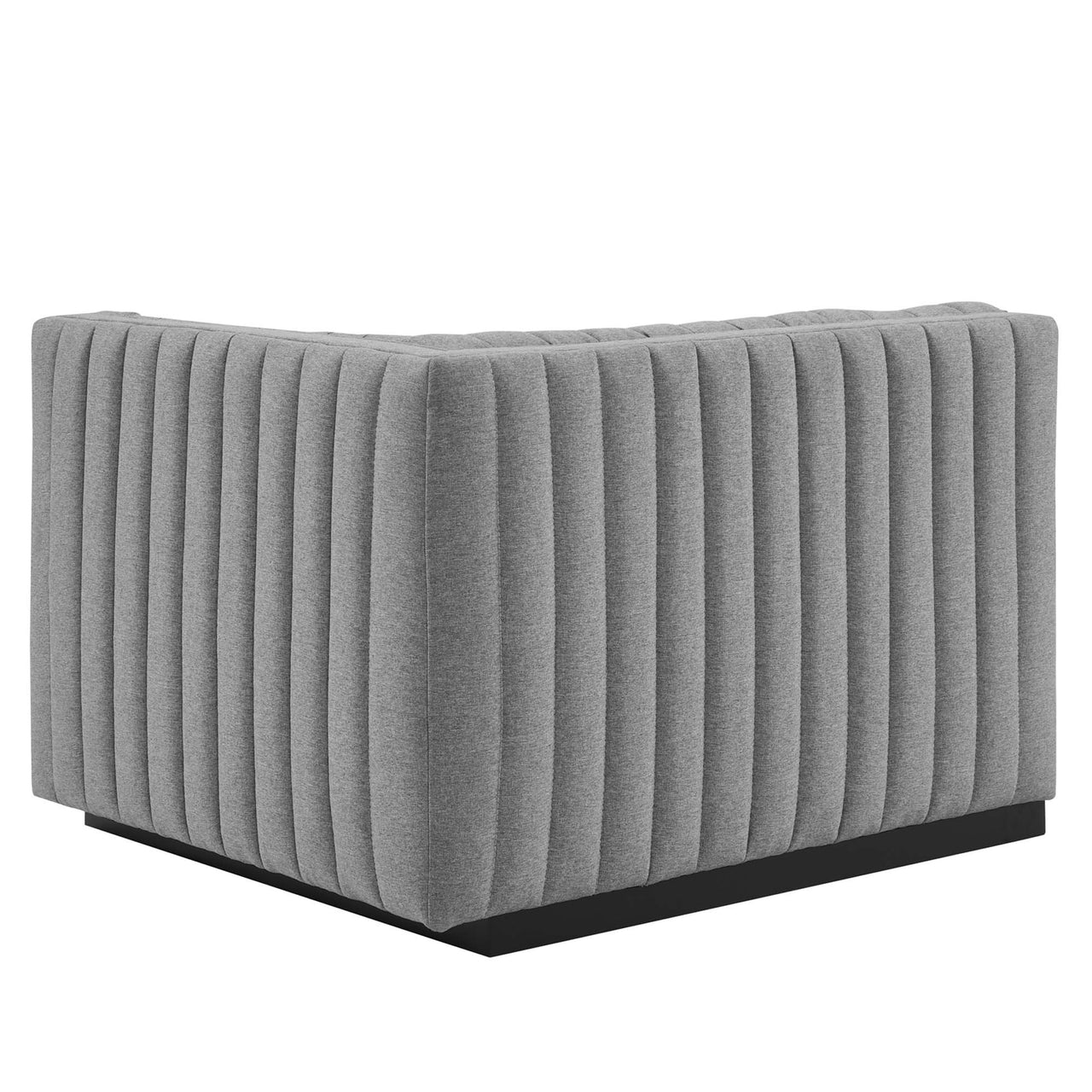 Evoke Fabric Loveseat Sectional, Black & Light Gray