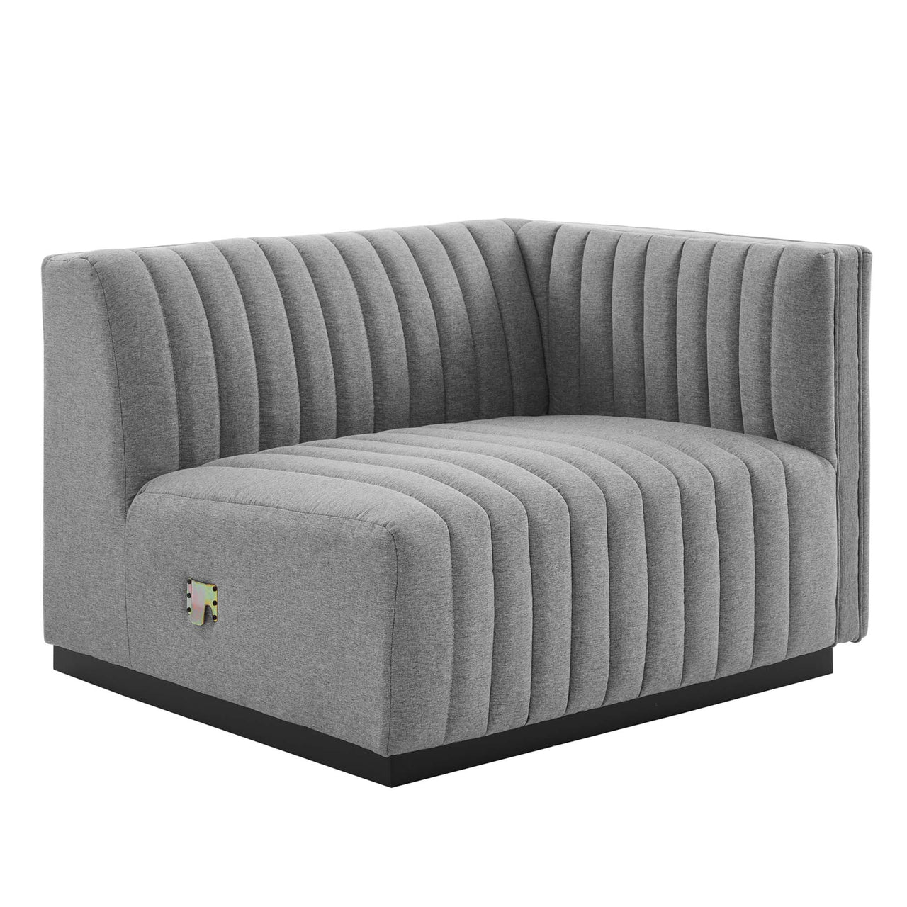 Evoke Fabric Loveseat Sectional, Black & Light Gray