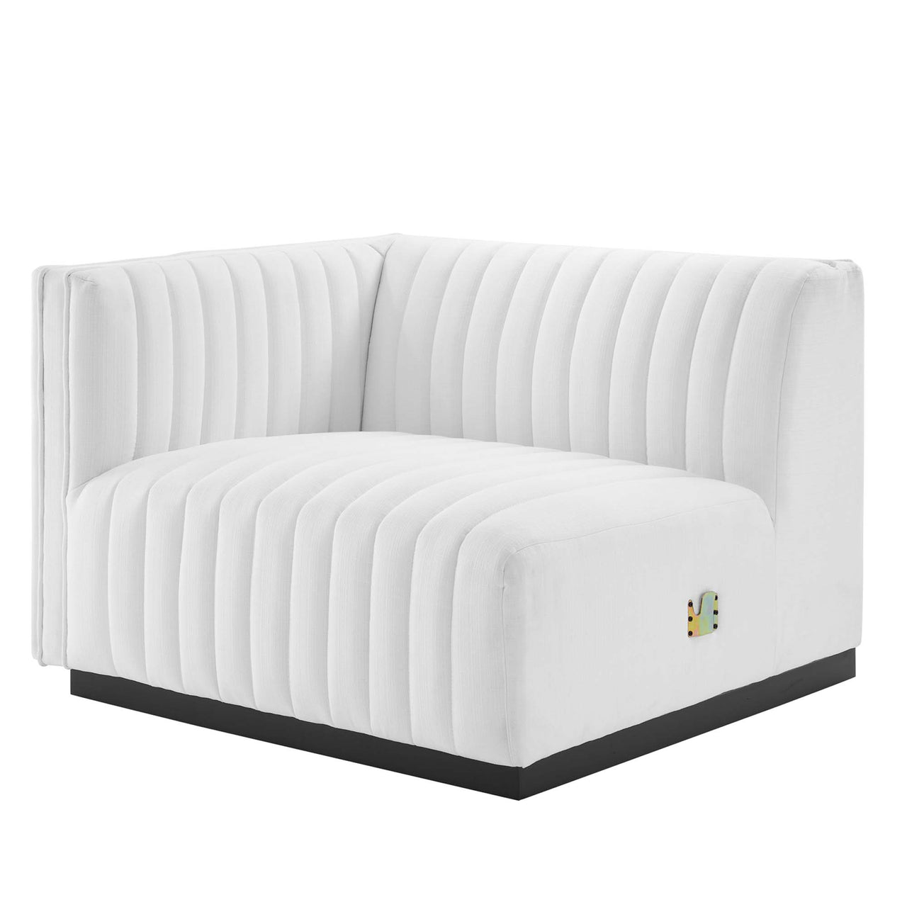 Evoke Fabric Loveseat Sectional, Black & White