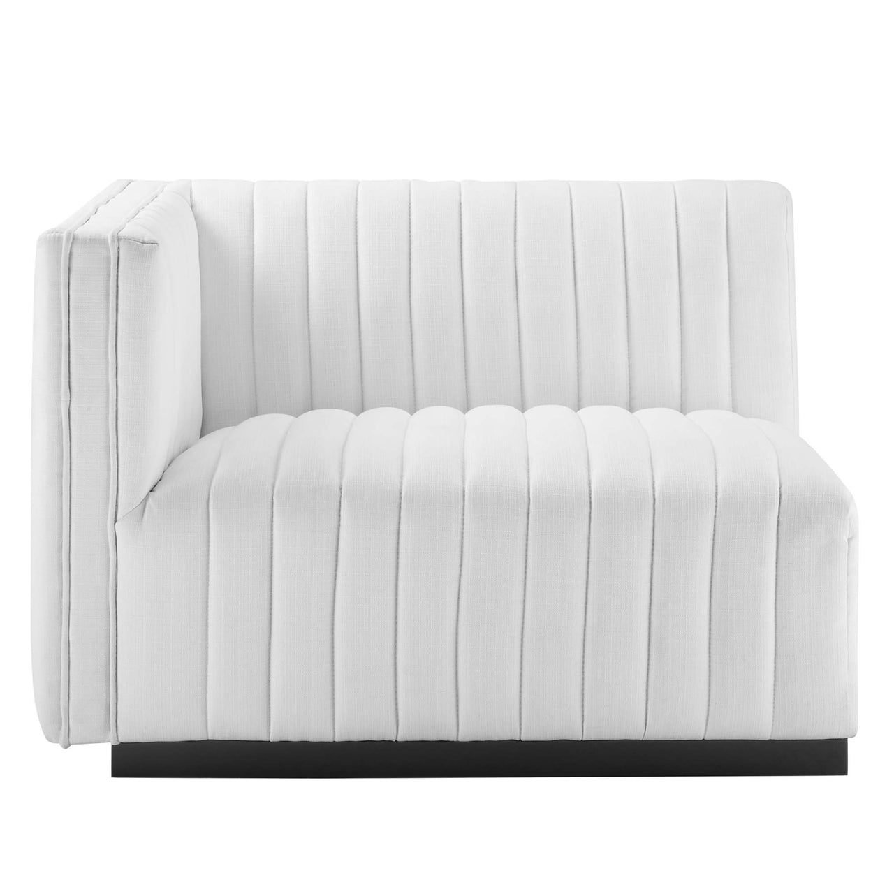 Evoke Fabric Loveseat Sectional, Black & White