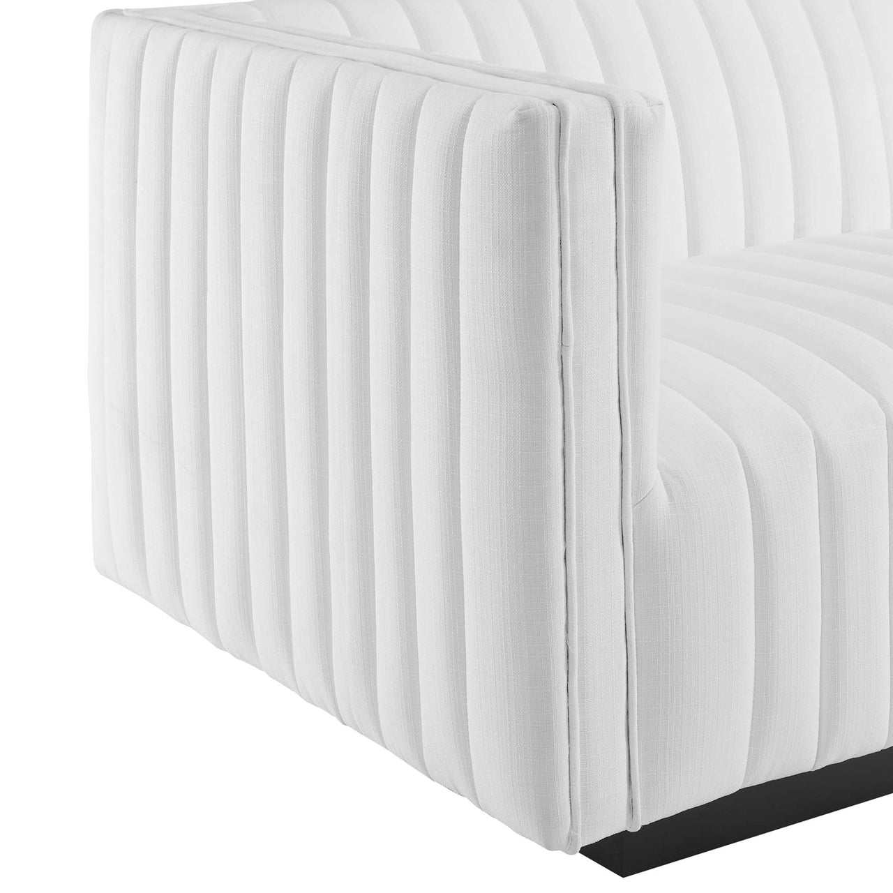 Evoke Fabric Loveseat Sectional, Black & White