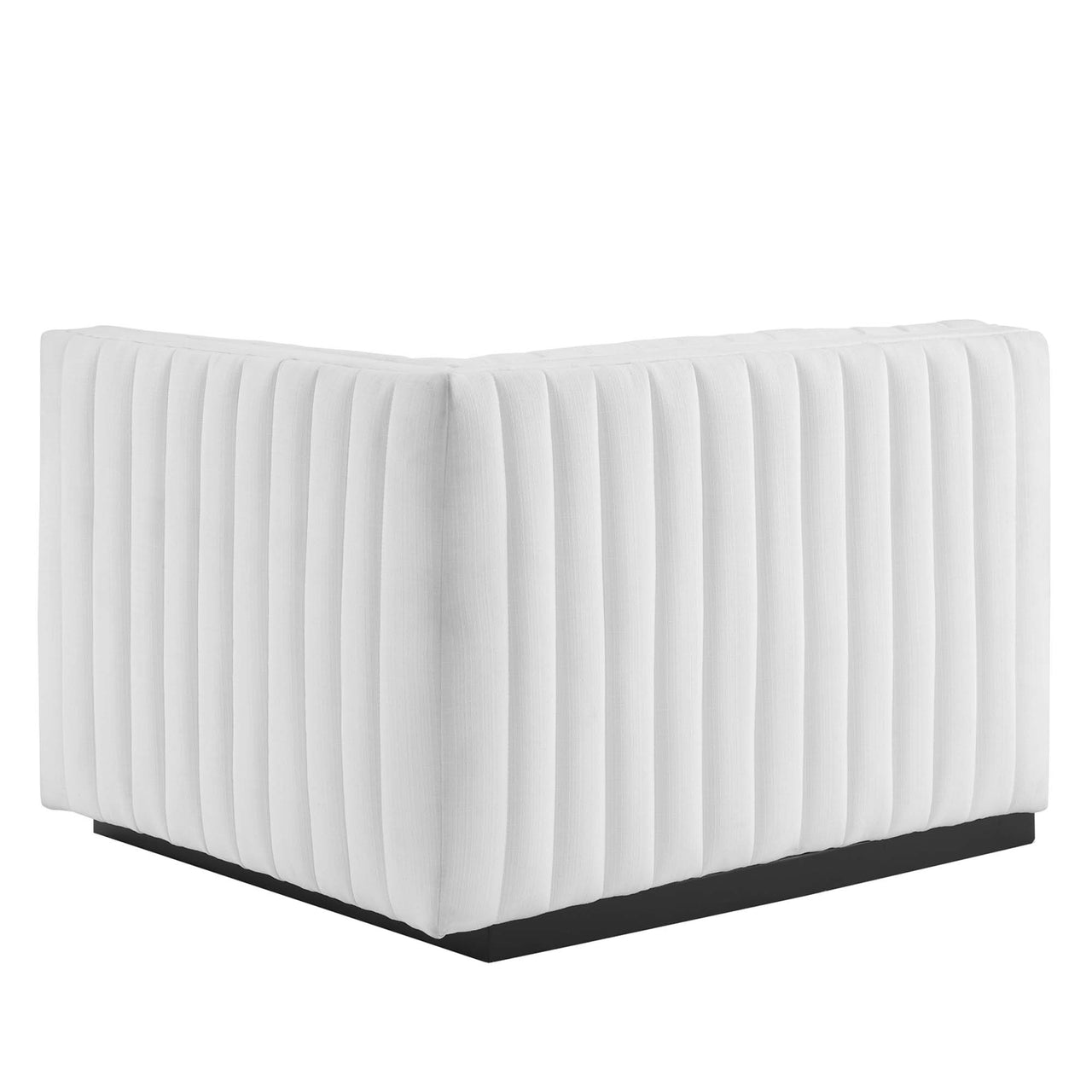 Evoke Fabric Loveseat Sectional, Black & White