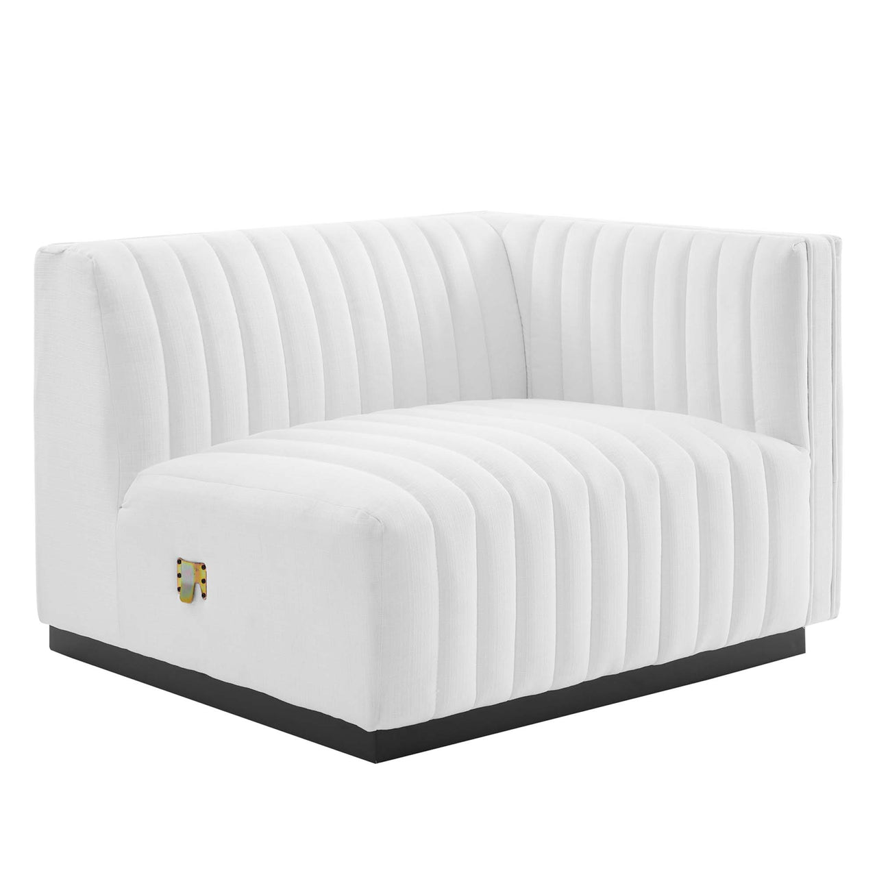 Evoke Fabric Loveseat Sectional, Black & White