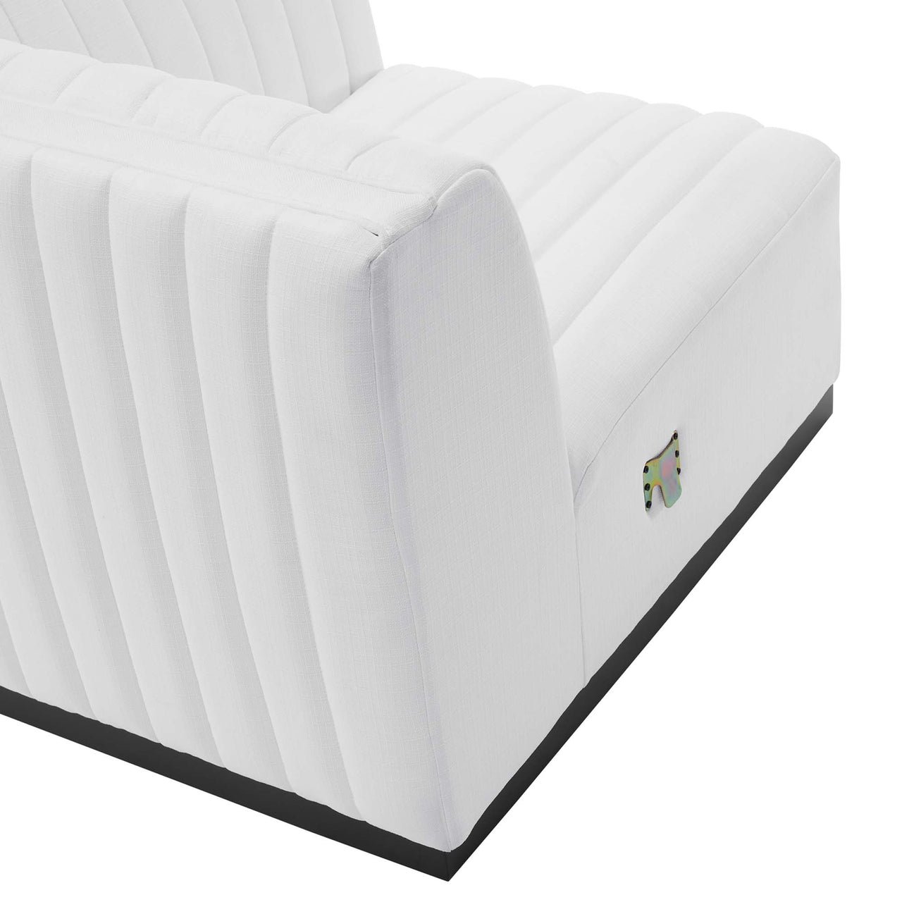 Evoke Fabric Loveseat Sectional, Black & White