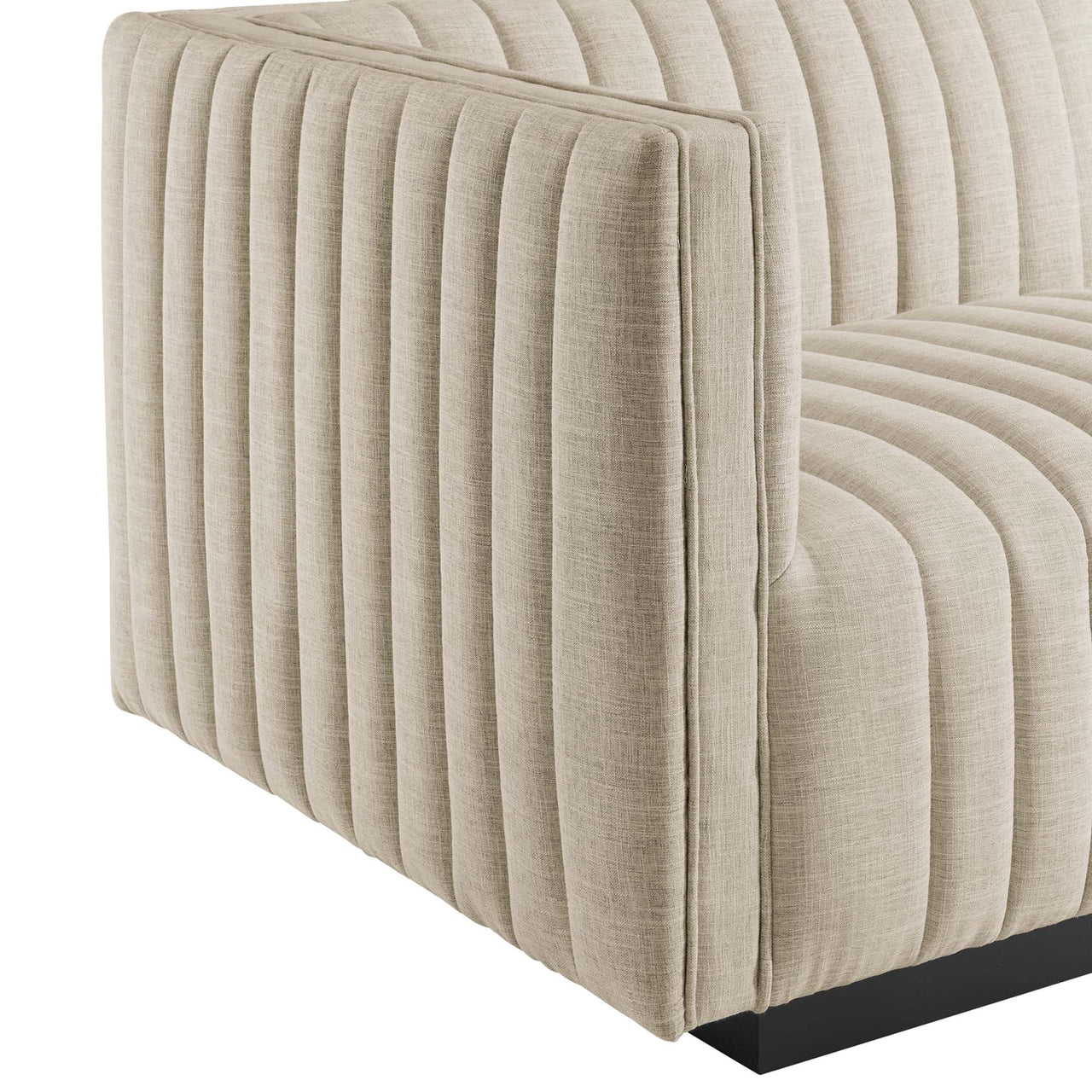 Evoke Fabric Sofa Sectional, Black & Beige