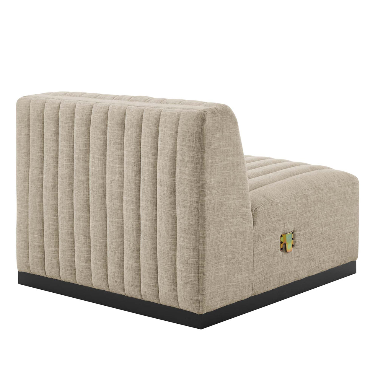 Evoke 4-Piece Fabric Sectional, Black & Beige