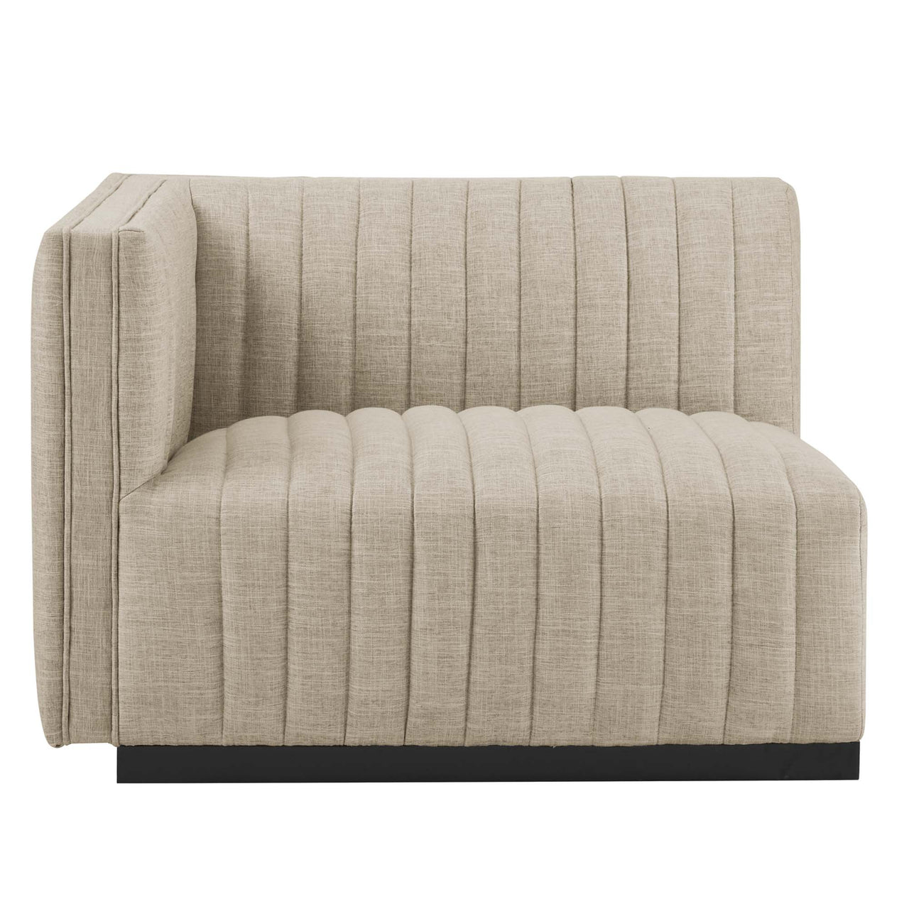 Evoke 4-Piece Fabric Sofa Sectional, Black & Beige