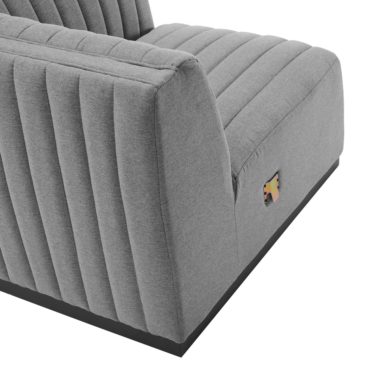 Evoke 4-Piece Fabric Sofa Sectional, Black & Light Gray