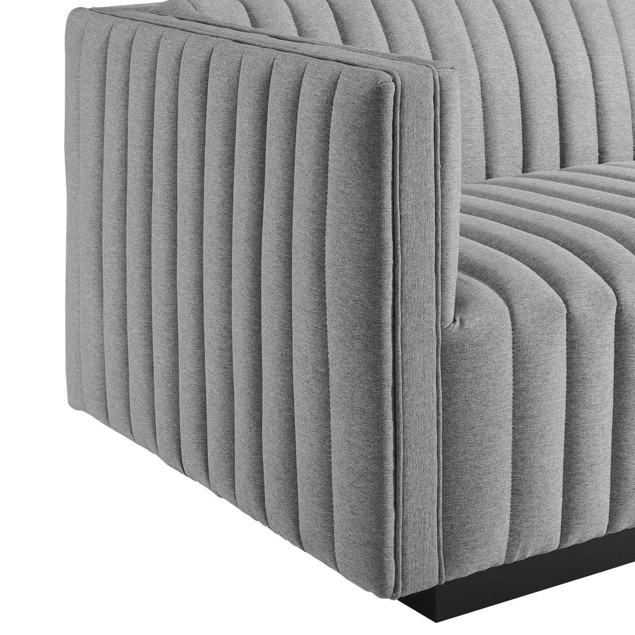 Evoke 4-Piece Fabric Sofa Sectional, Black & Light Gray