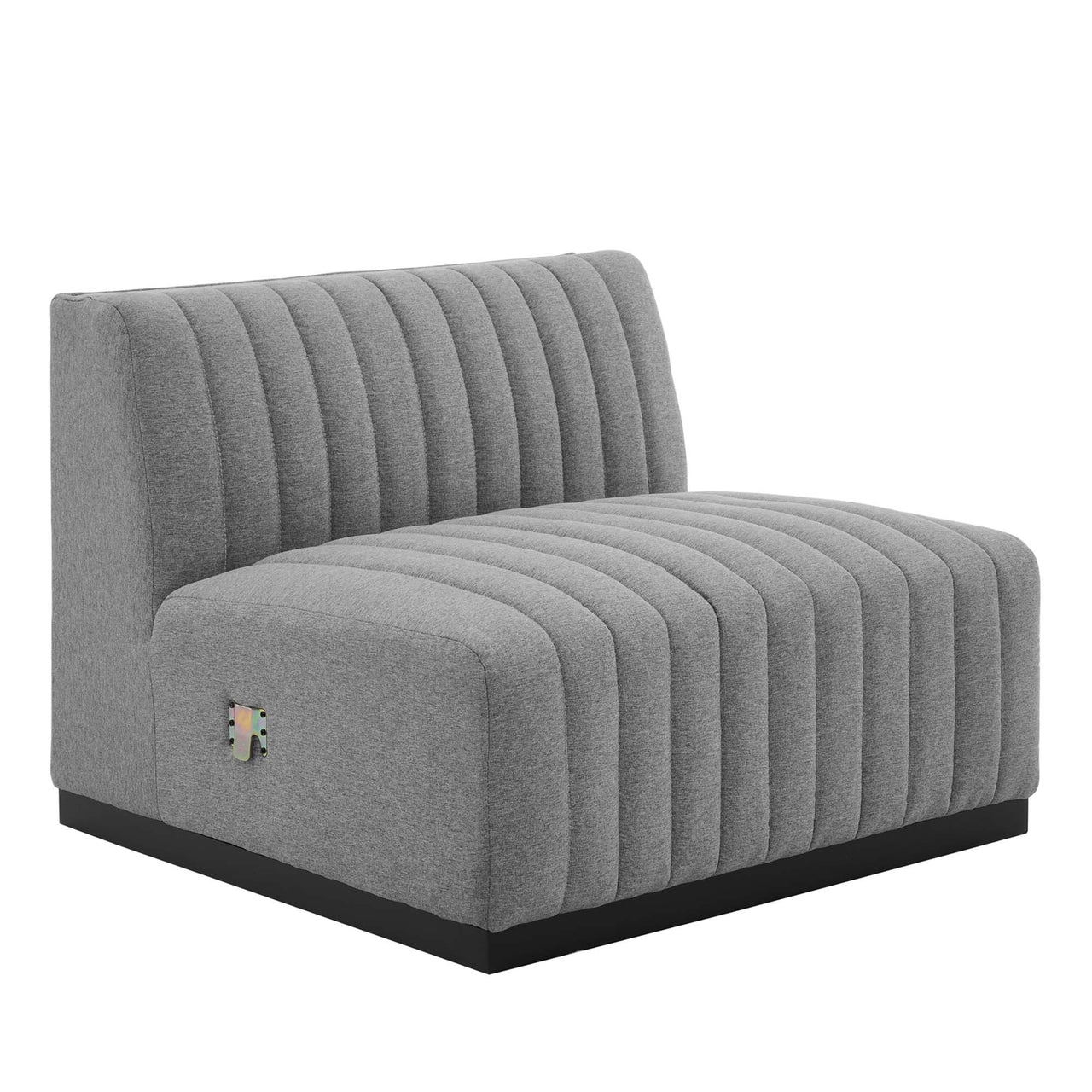 Evoke 4-Piece Fabric Sofa Sectional, Black & Light Gray