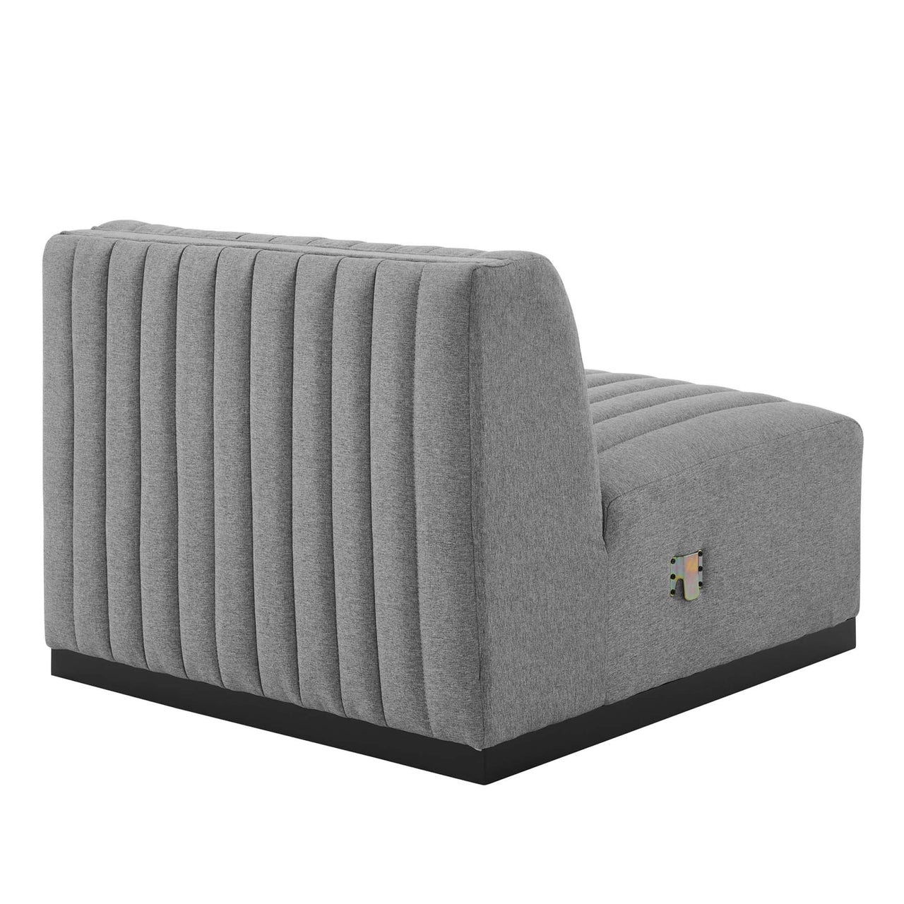 Evoke 4-Piece Fabric Sofa Sectional, Black & Light Gray