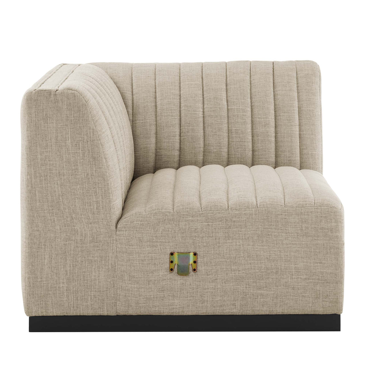 Evoke 5-Piece Fabric L-Shaped Sectional, Black & Beige