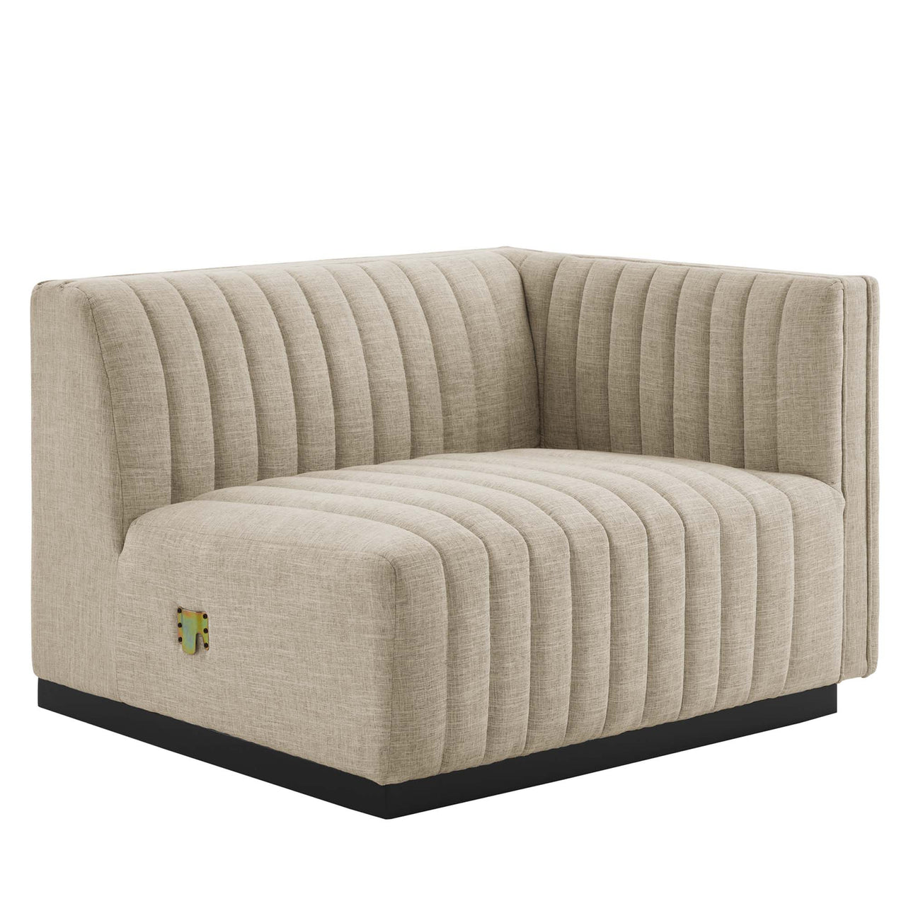 Evoke 5-Piece Fabric L-Shaped Sectional, Black & Beige