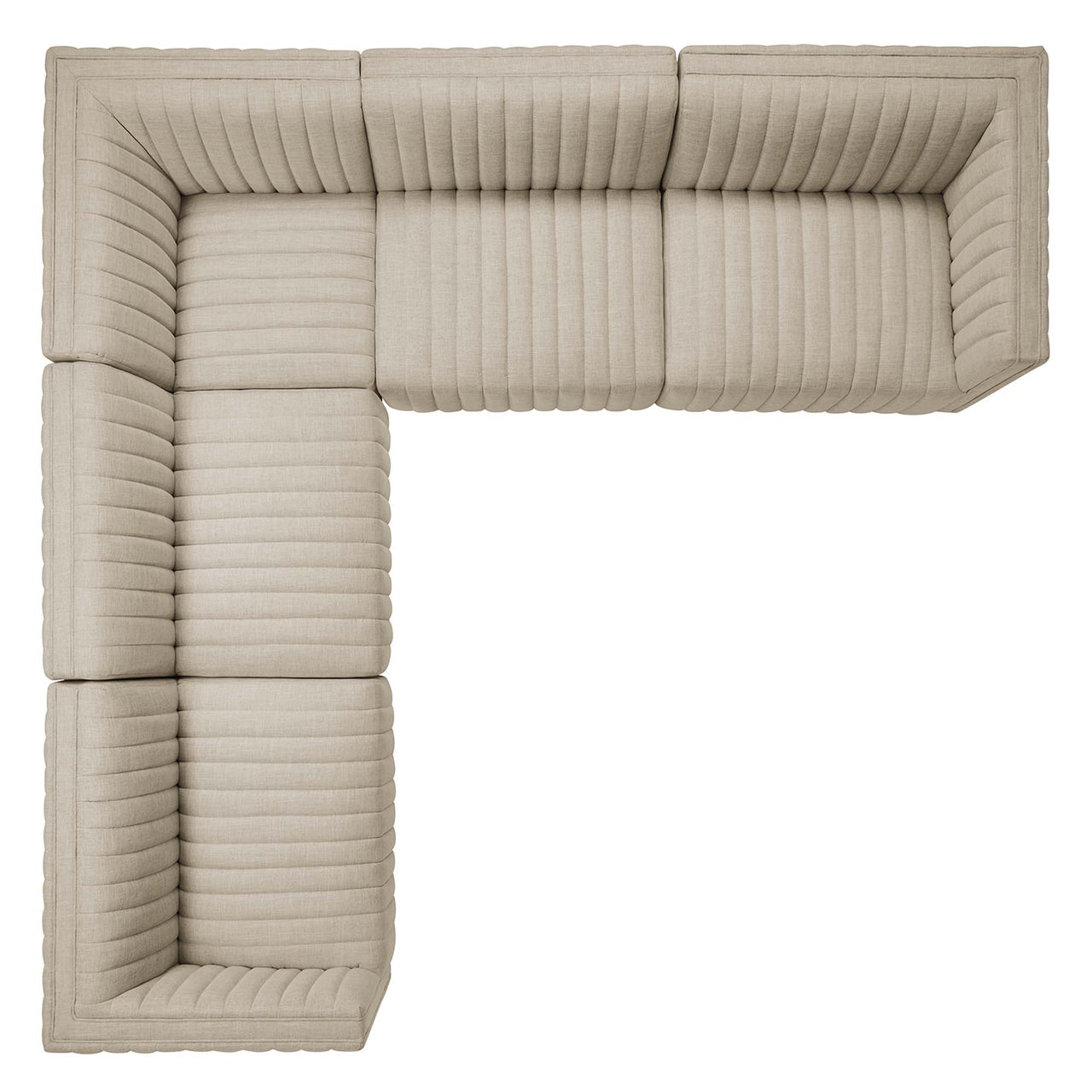 Evoke 5-Piece Fabric L-Shaped Sectional, Black & Beige