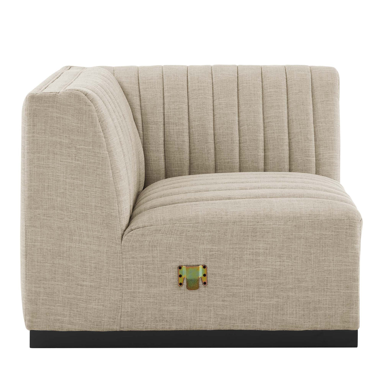 Evoke 5-Piece Fabric L-Shaped Sectional, Black & Beige