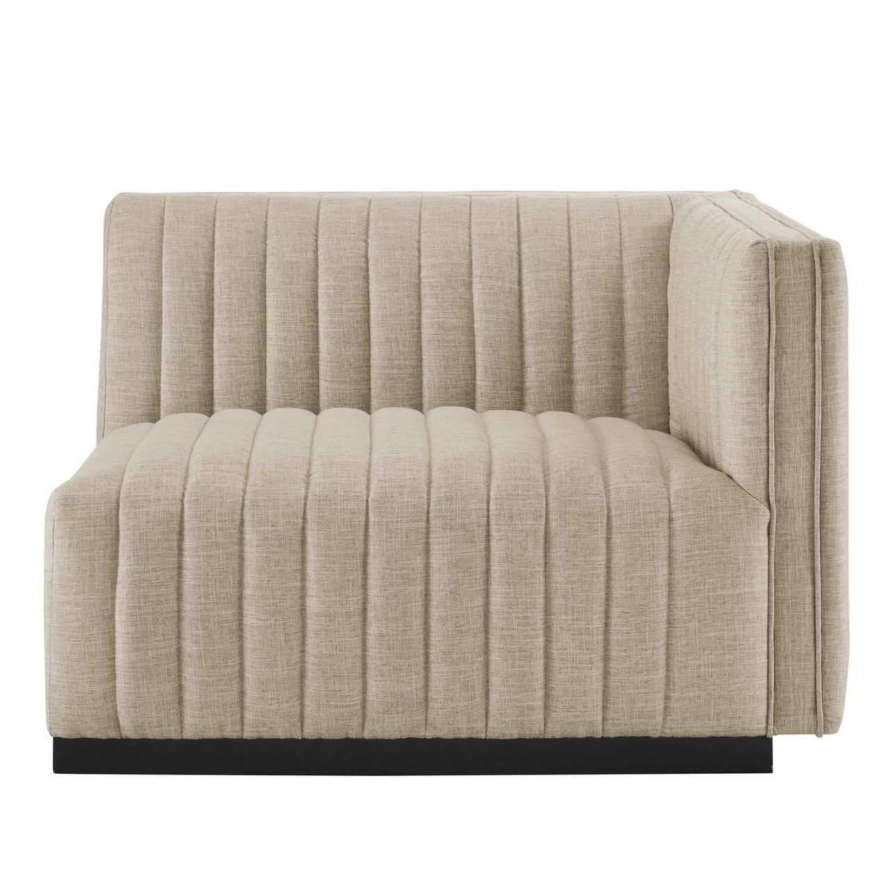 Evoke 6-Piece Fabric U-Shaped Sectional, Black & Beige