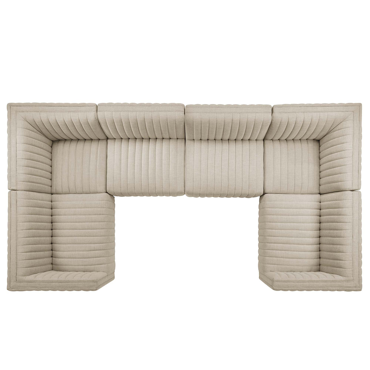 Evoke 6-Piece Fabric U-Shaped Sectional, Black & Beige
