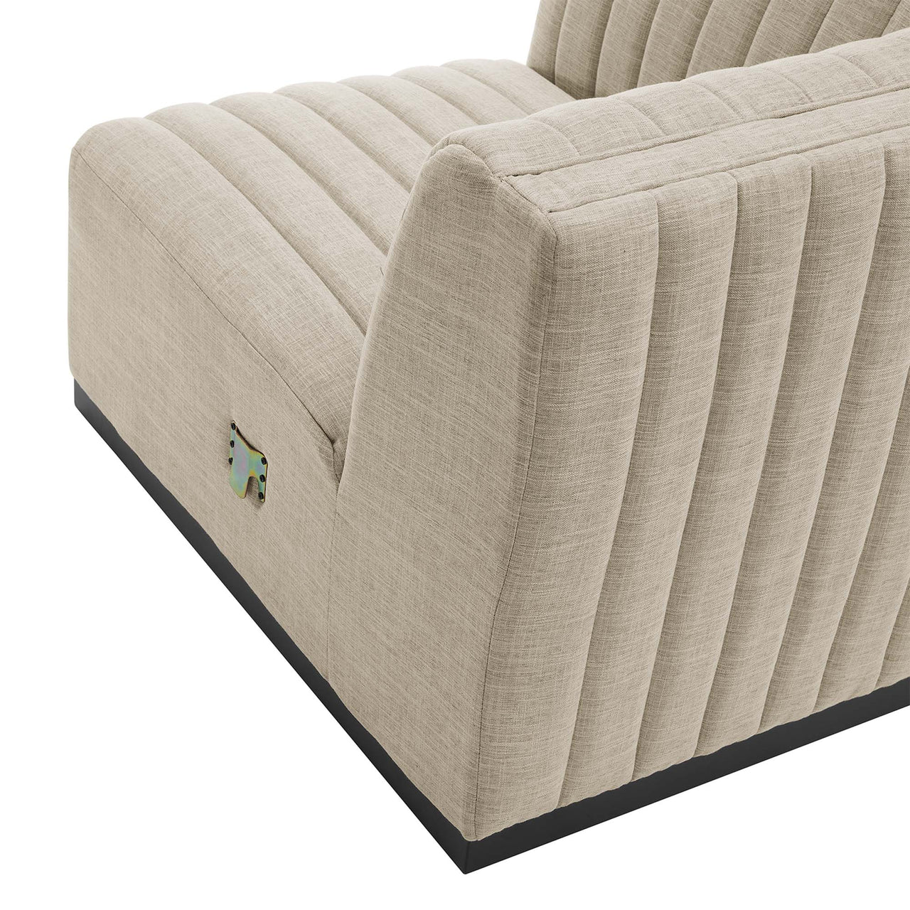 Evoke 6-Piece Fabric U-Shaped Sectional, Black & Beige