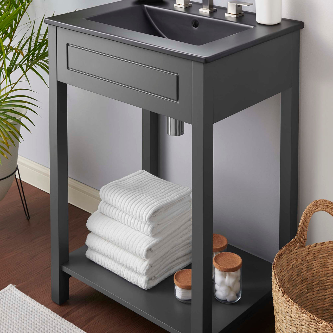 Altis Vanity Unit, Small, Gray & Black