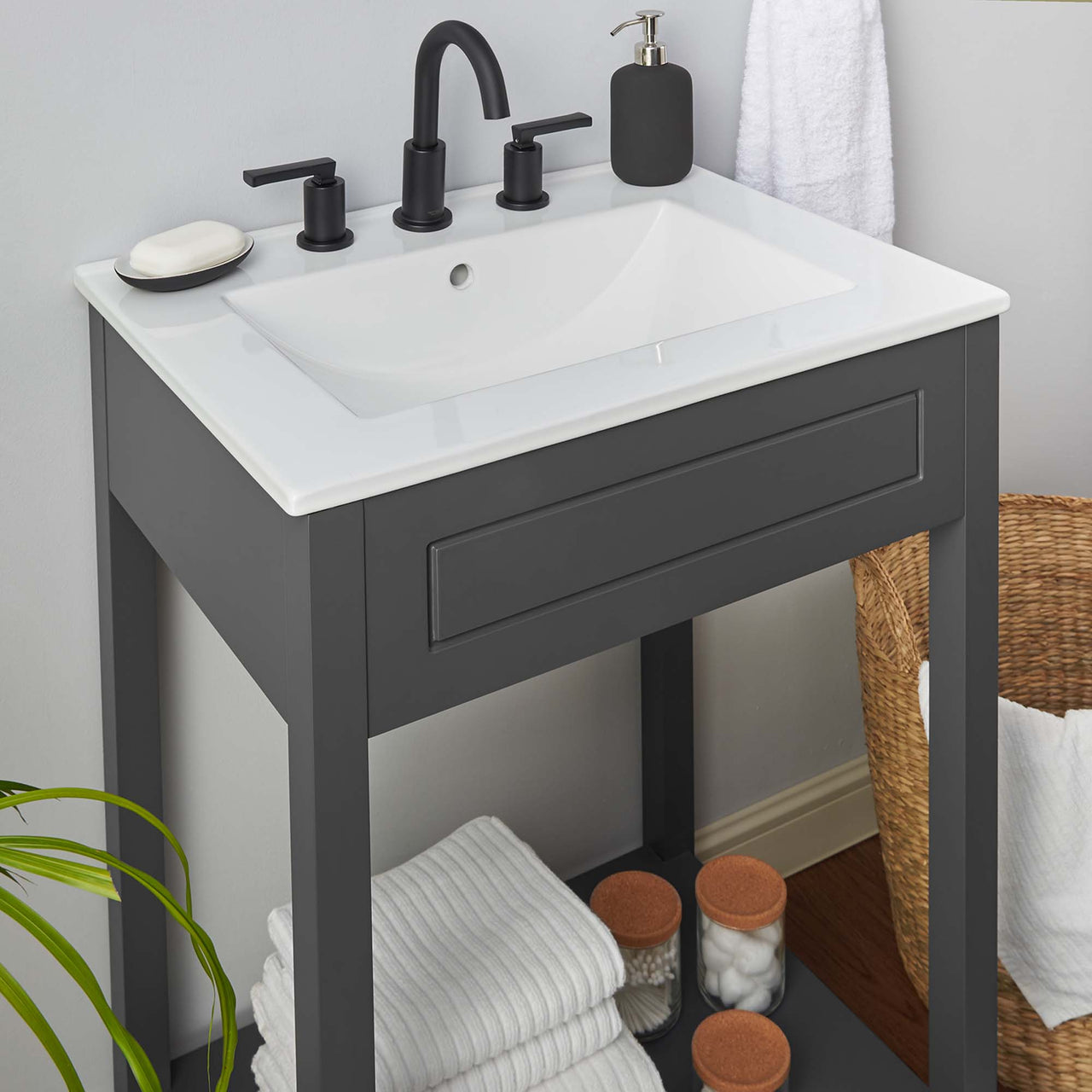 Altis Vanity Unit, Small, Gray & White