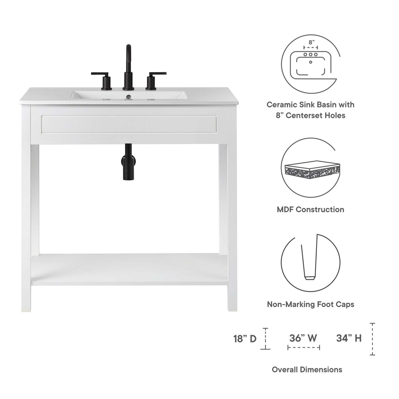 Altis Vanity Unit, Large, White