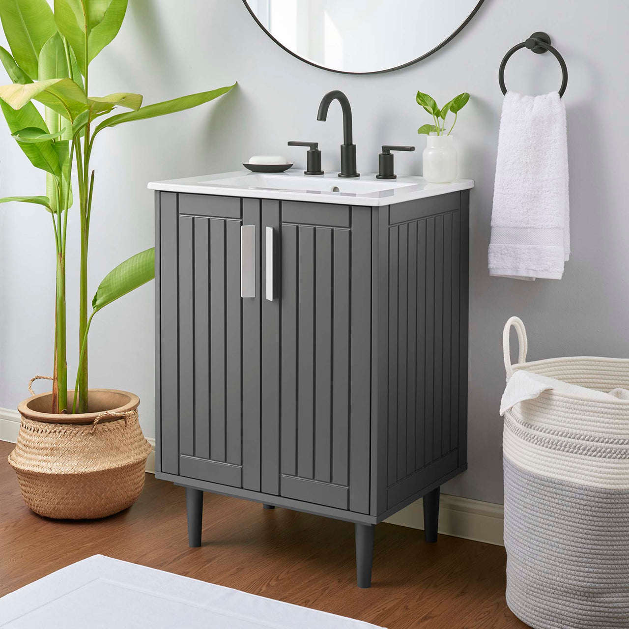 Augustus Vanity Unit, Small, Gray & White