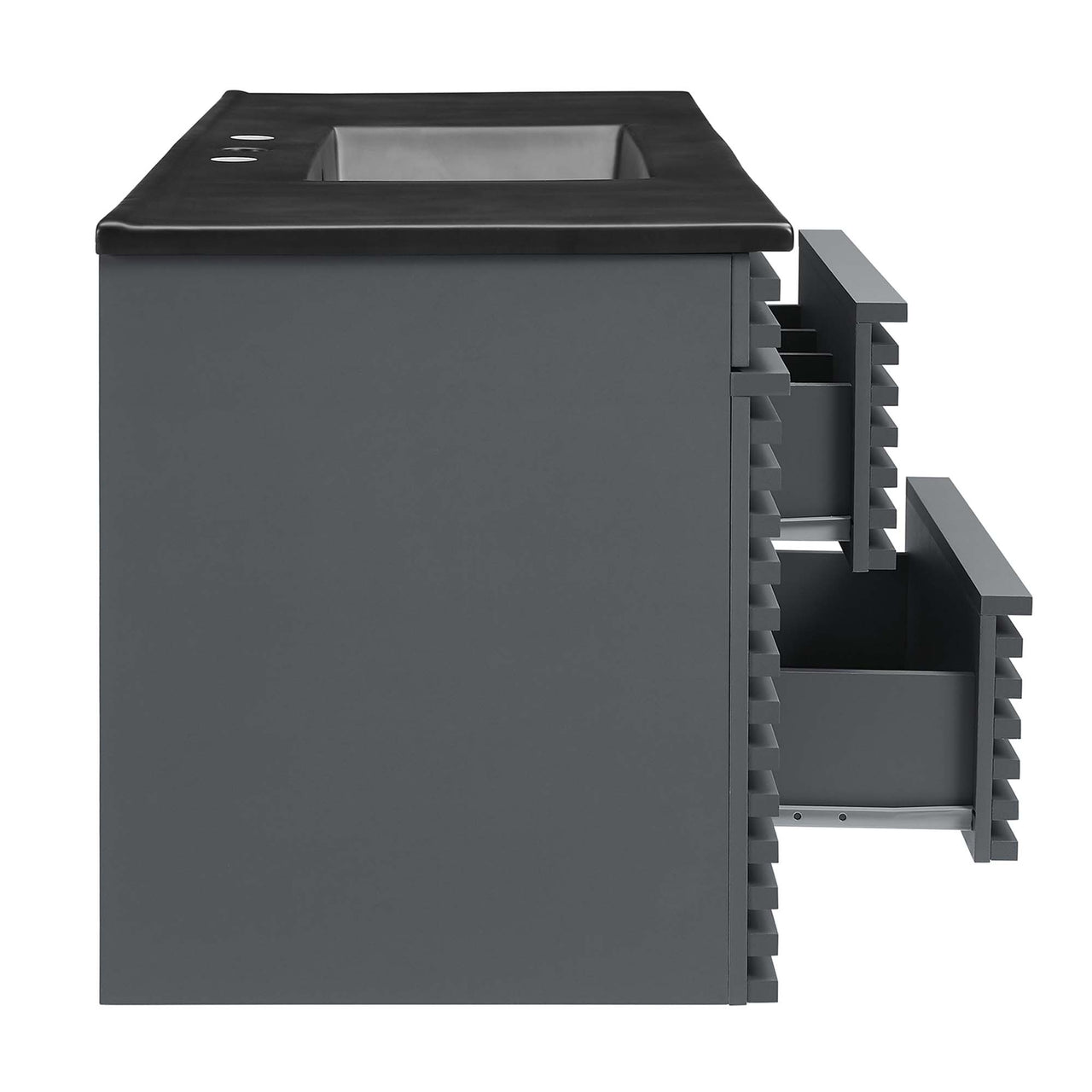 Ventra Floating Vanity Unit, Extra Large, Gray & Black