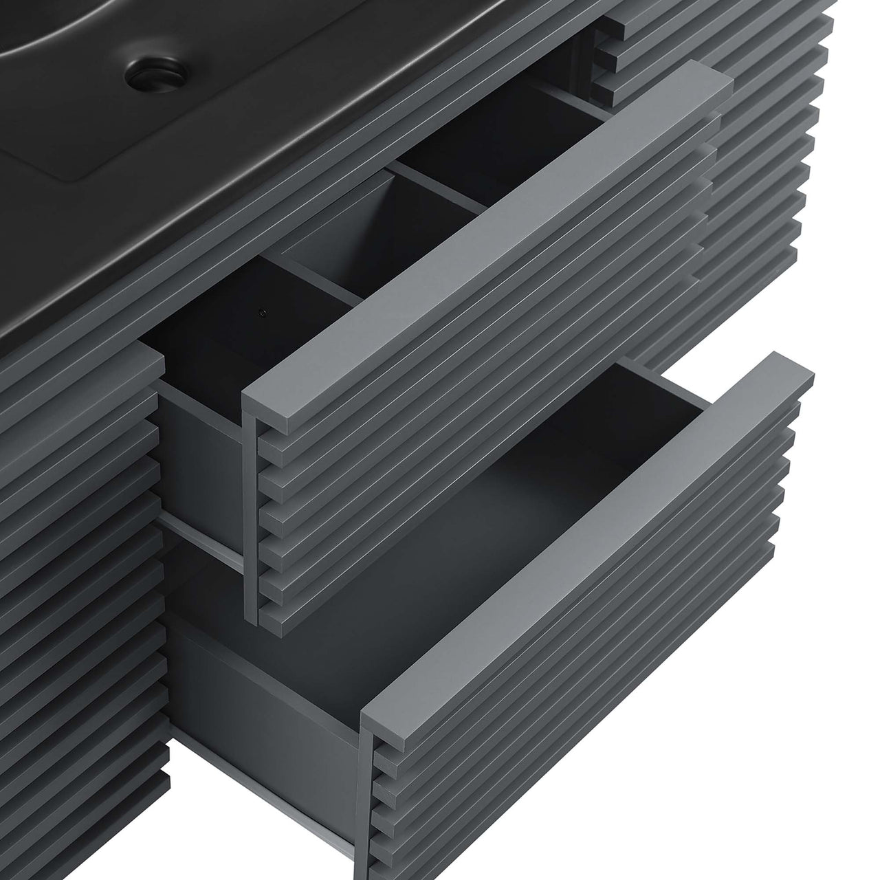 Ventra Floating Vanity Unit, Extra Large, Gray & Black