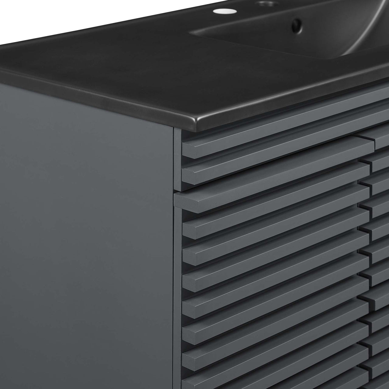 Ventra Floating Vanity Unit, Extra Large, Gray & Black