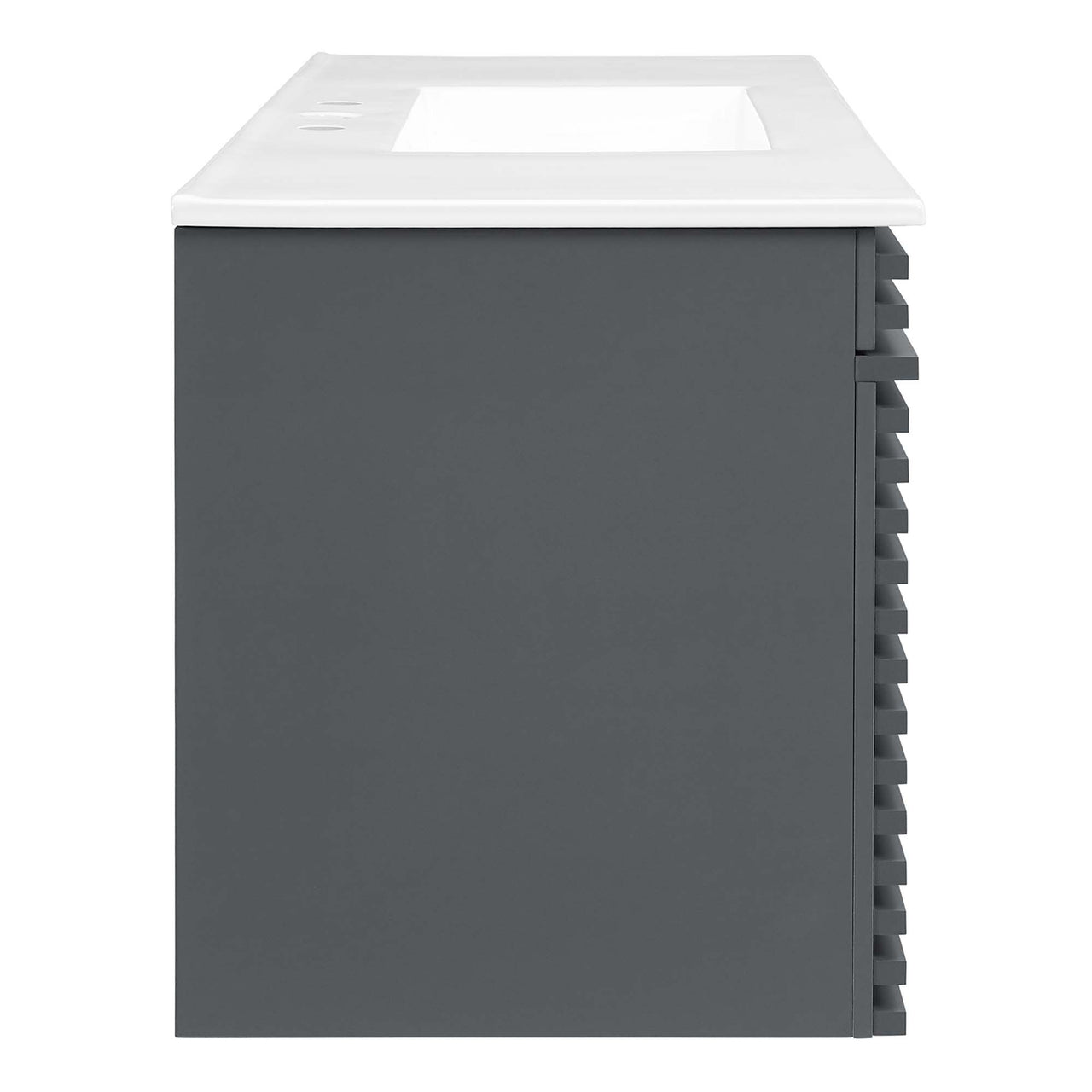 Ventra Floating Vanity Unit, Extra Large, Gray & White