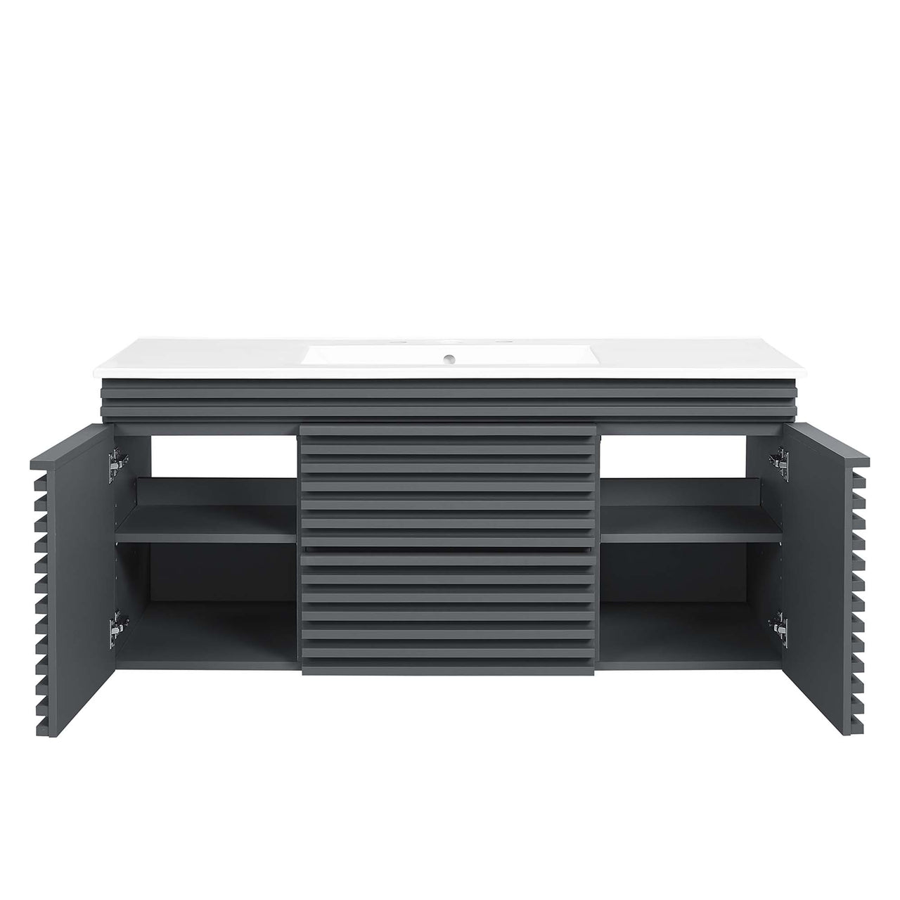 Ventra Floating Vanity Unit, Extra Large, Gray & White