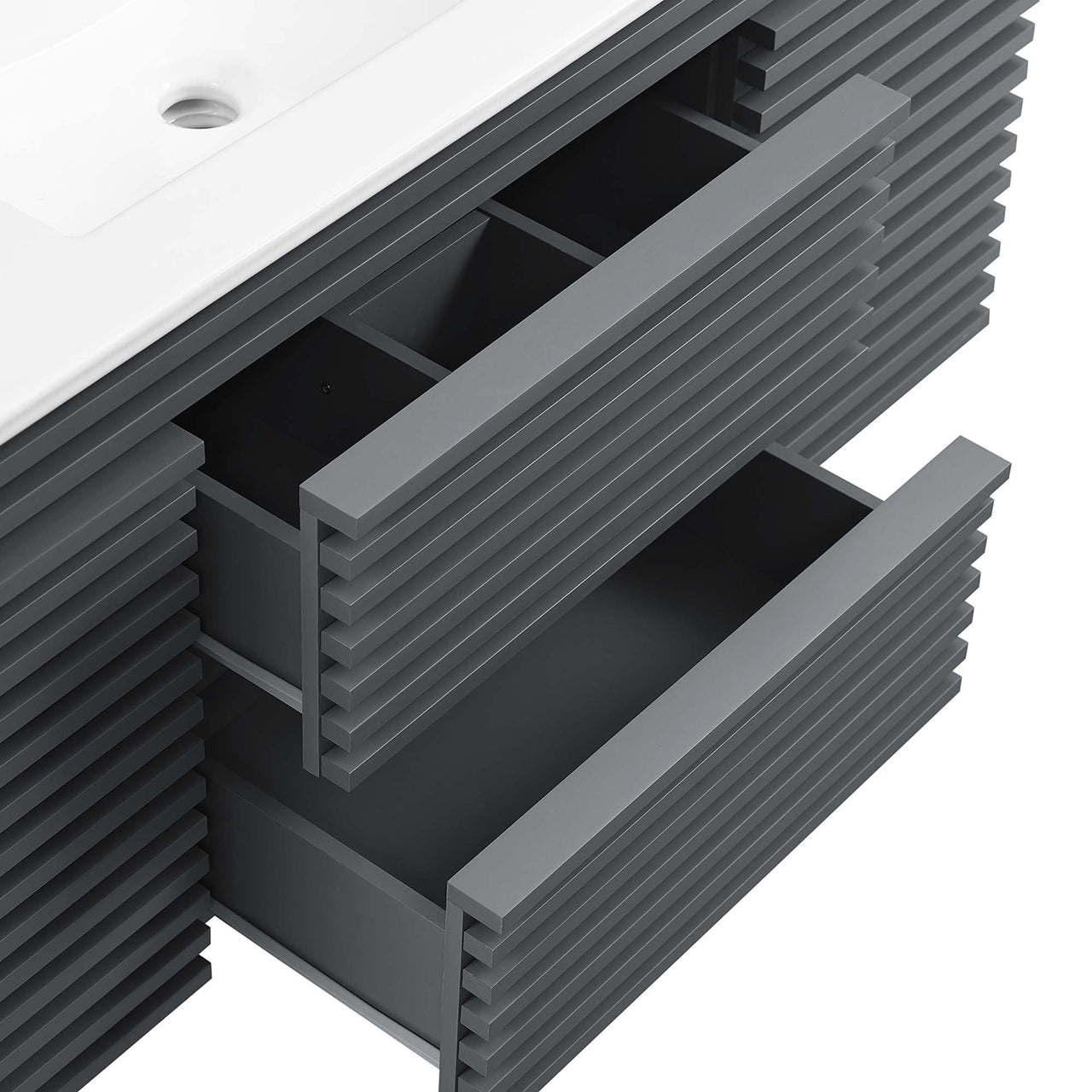 Ventra Floating Vanity Unit, Extra Large, Gray & White