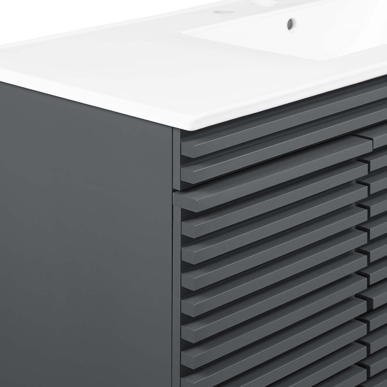 Ventra Floating Vanity Unit, Extra Large, Gray & White