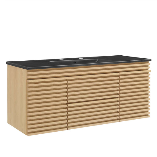 Ventra Floating Vanity Unit, Extra Large, Oak & Black