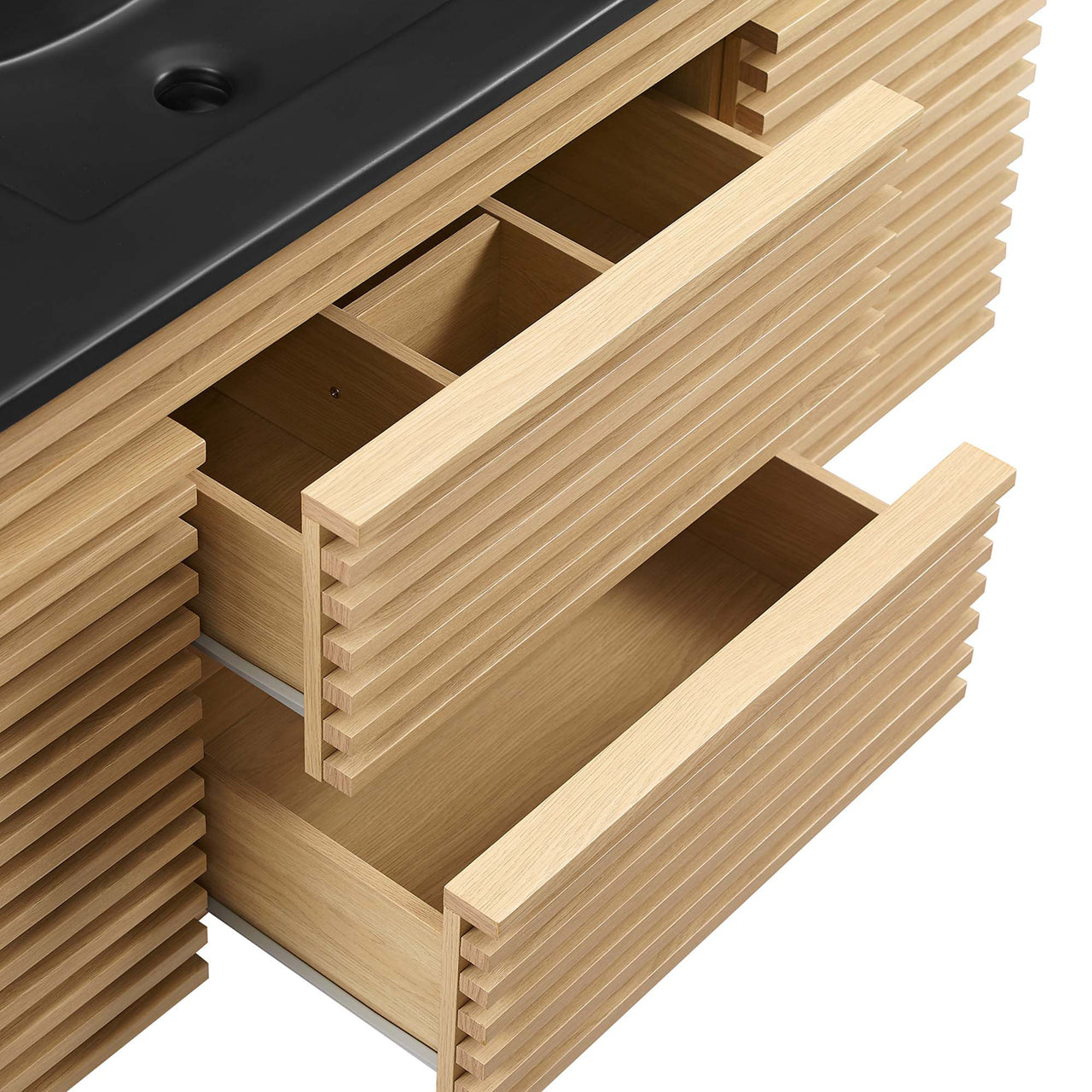 Ventra Floating Vanity Unit, Extra Large, Oak & Black