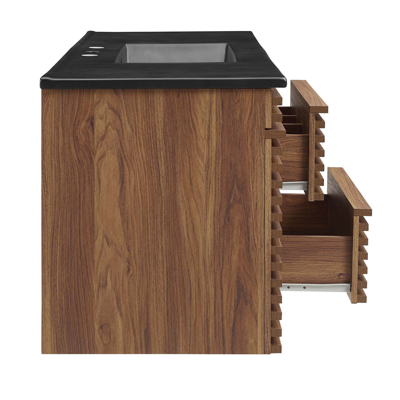 Ventra Floating Vanity Unit, Extra Large, Walnut & Black