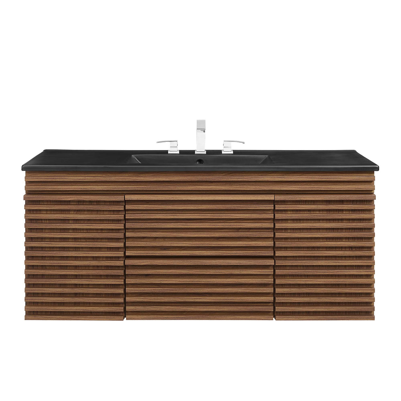 Ventra Floating Vanity Unit, Extra Large, Walnut & Black