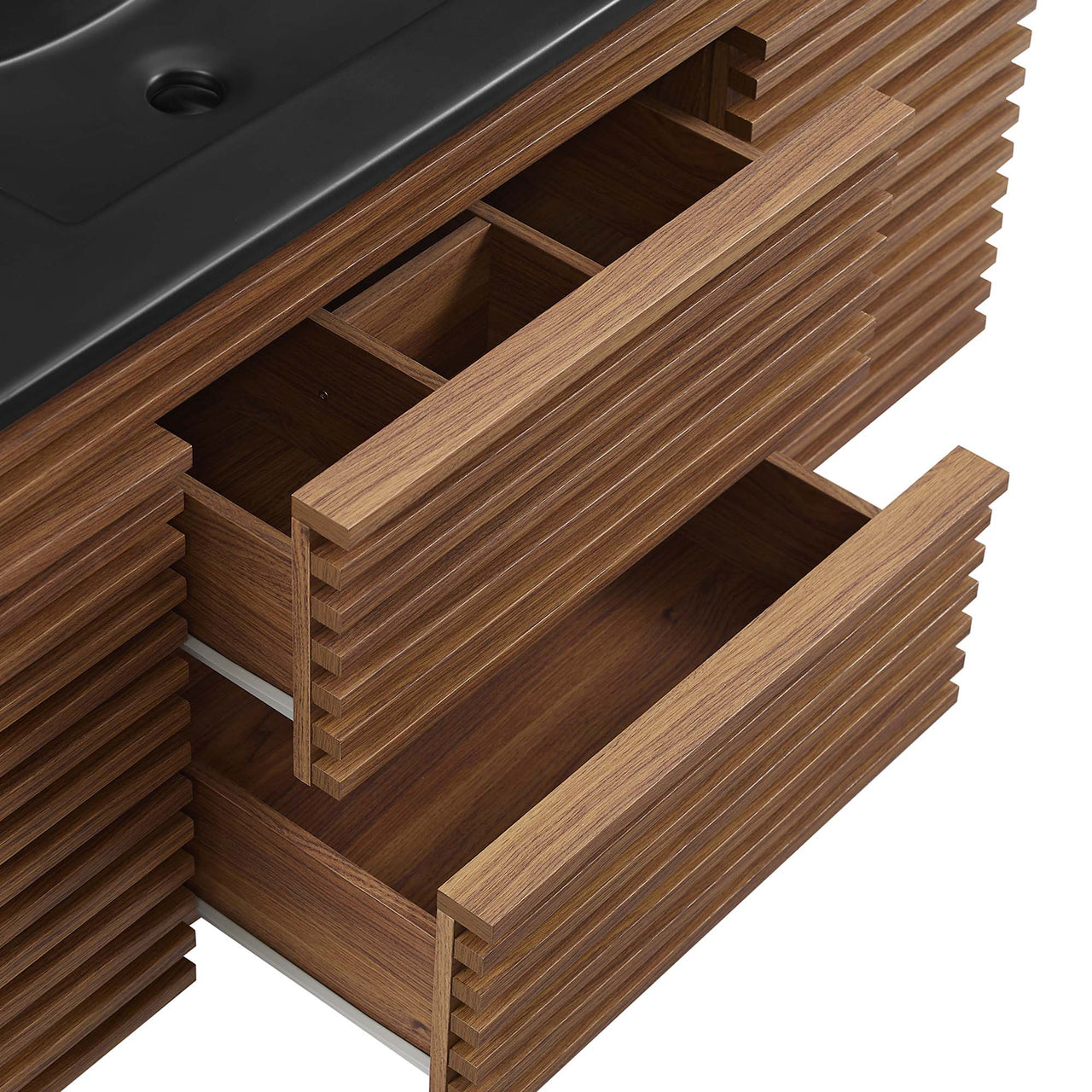 Ventra Floating Vanity Unit, Extra Large, Walnut & Black