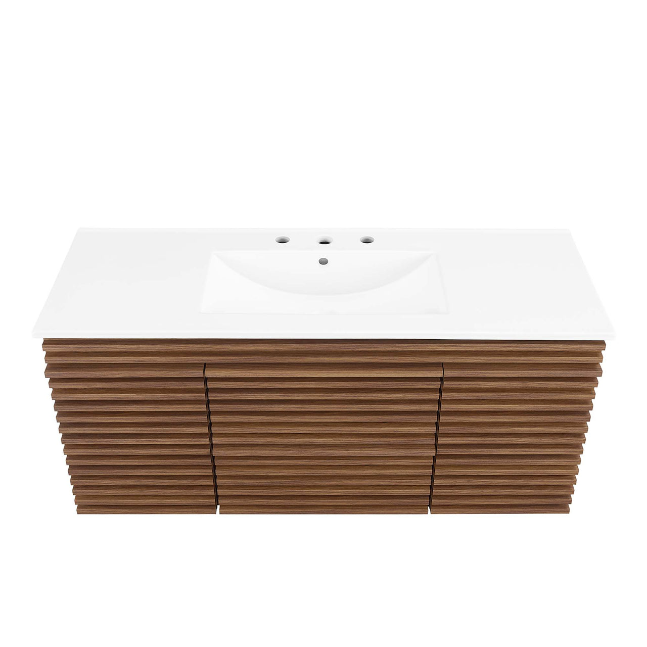 Ventra Floating Vanity Unit, Extra Large, Walnut & White