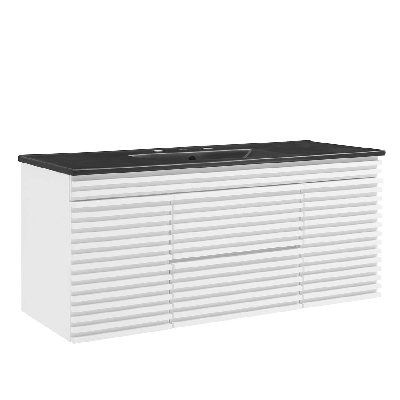 Ventra Floating Vanity Unit, Extra Large, White & Black