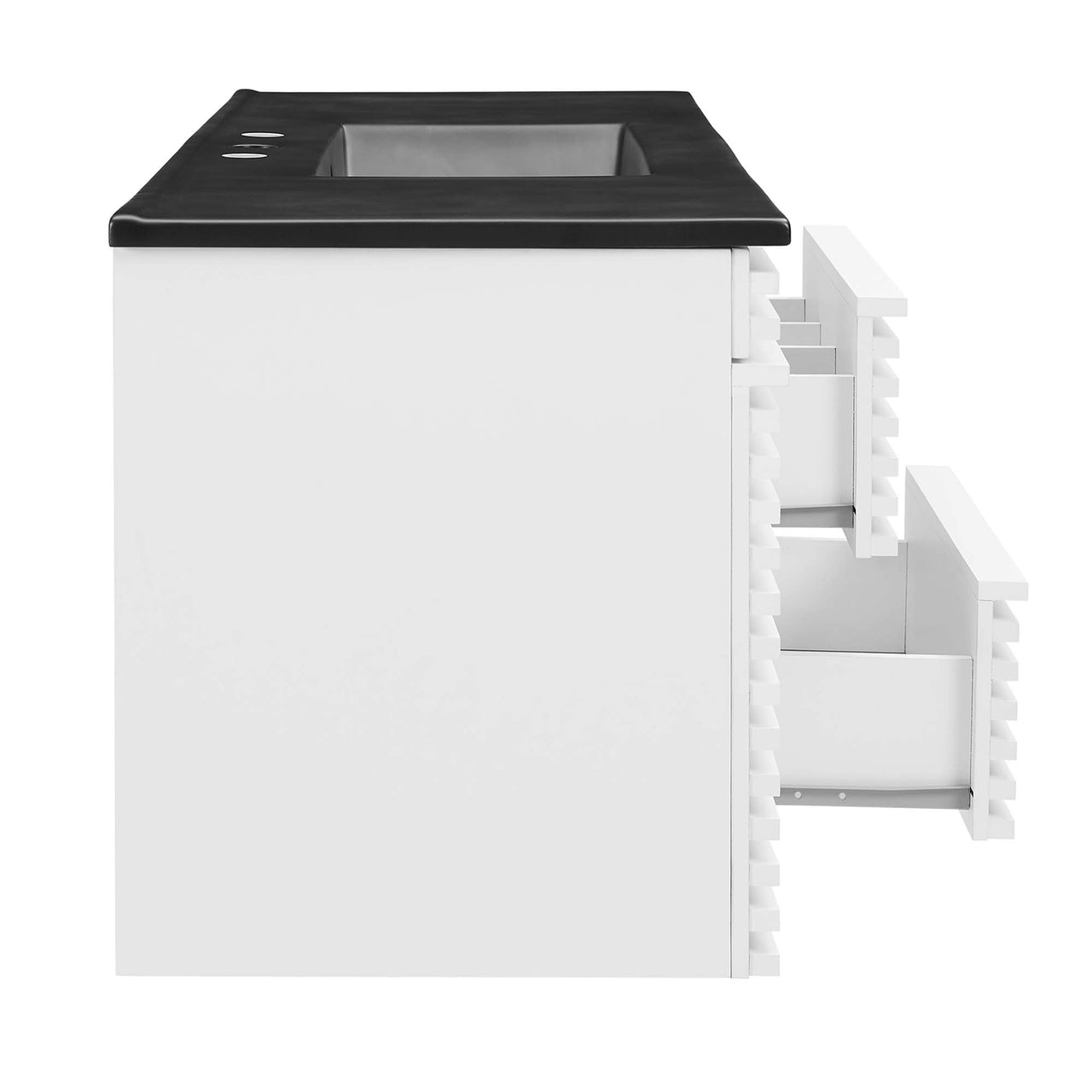 Ventra Floating Vanity Unit, Extra Large, White & Black