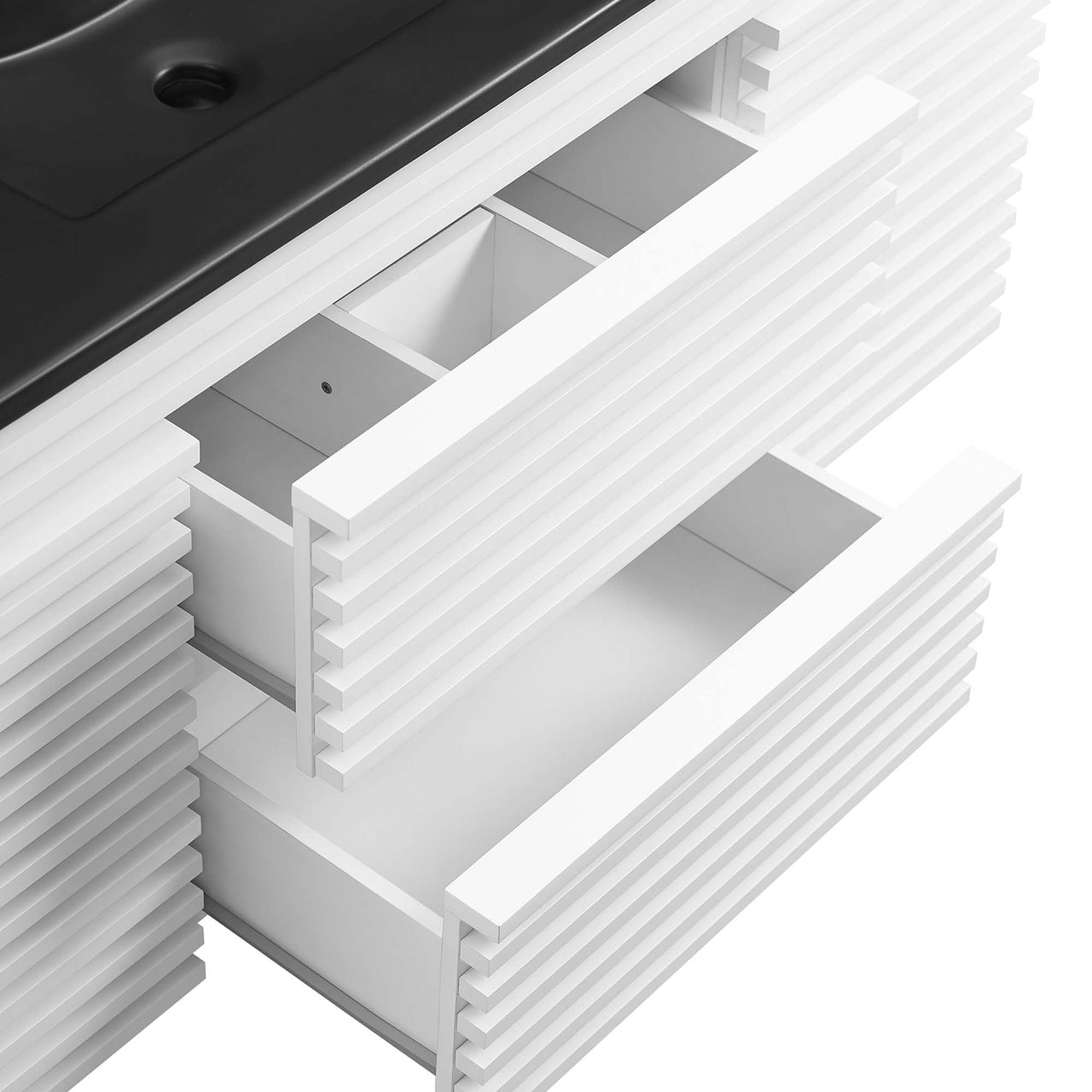 Ventra Floating Vanity Unit, Extra Large, White & Black