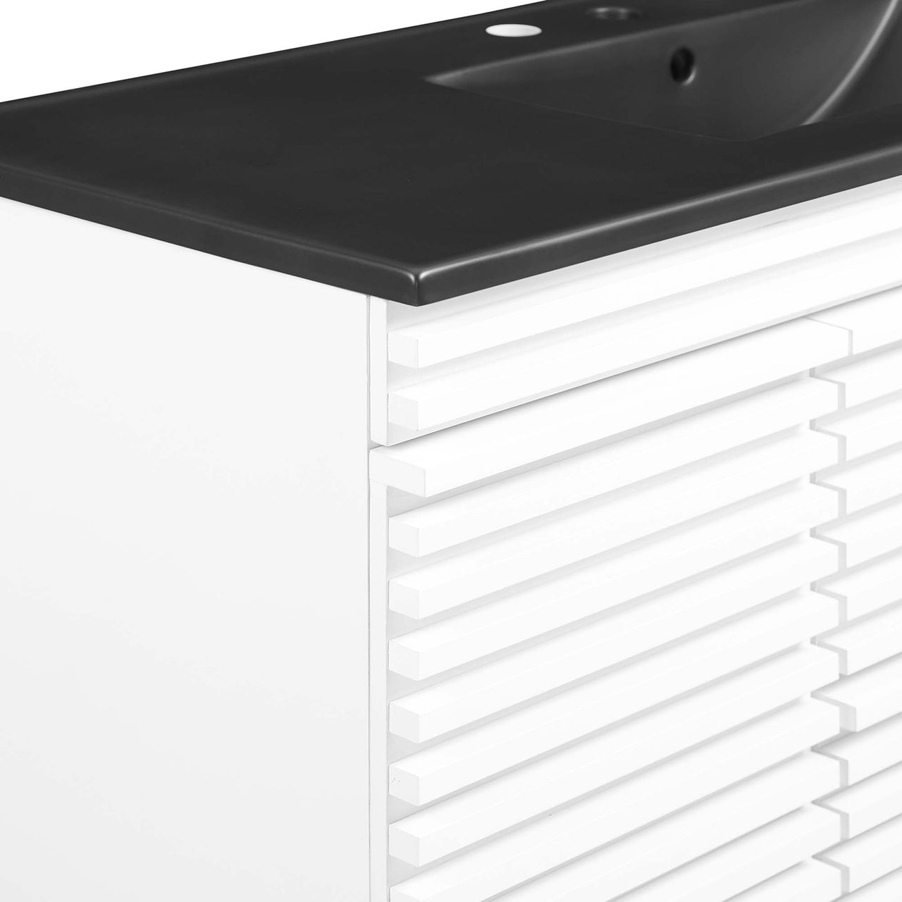 Ventra Floating Vanity Unit, Extra Large, White & Black