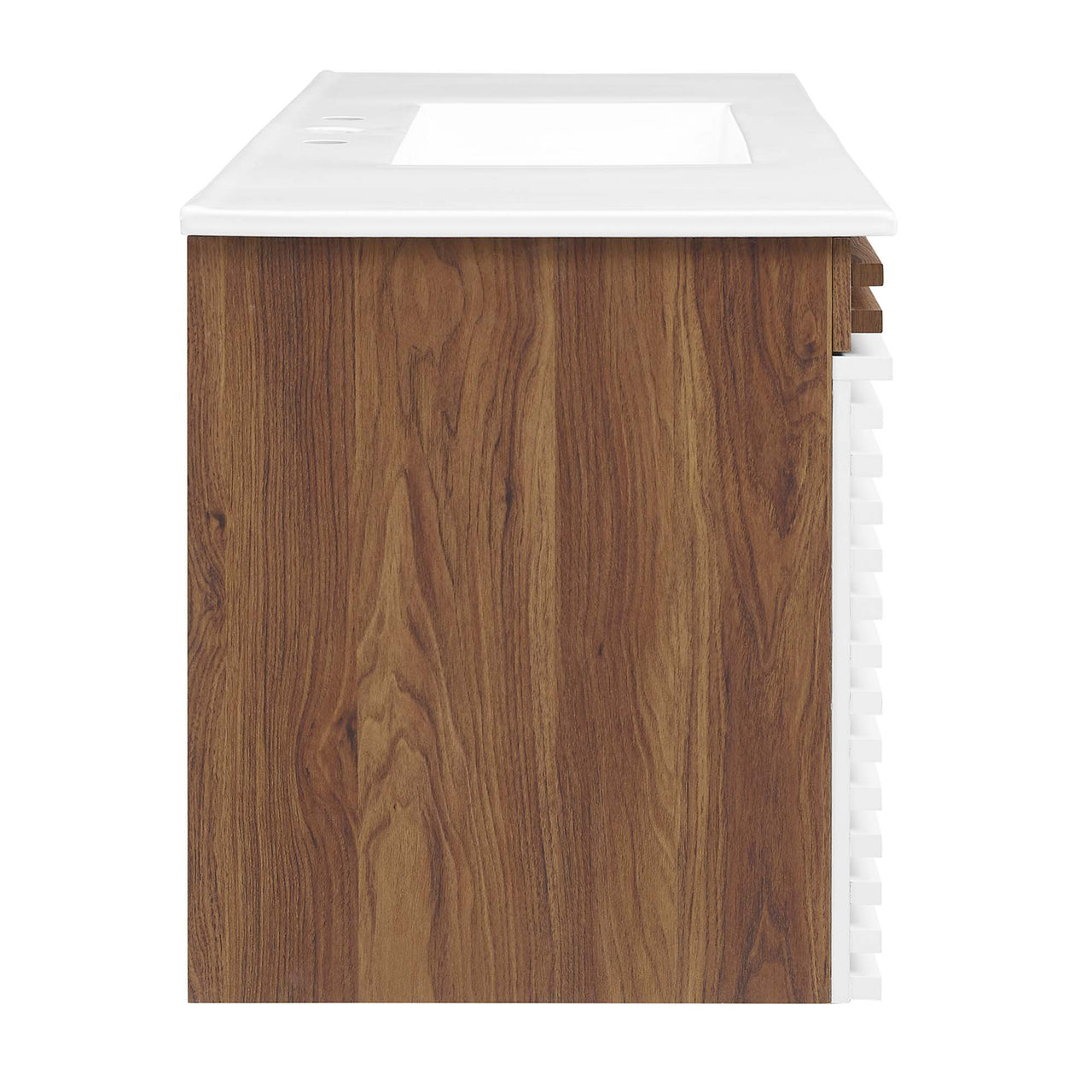 Ventra Floating Vanity Unit, Extra Large, Walnut & White