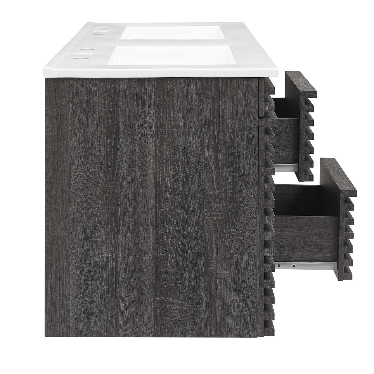 Ventra Floating Vanity Unit, Extra Large, Charcoal & White