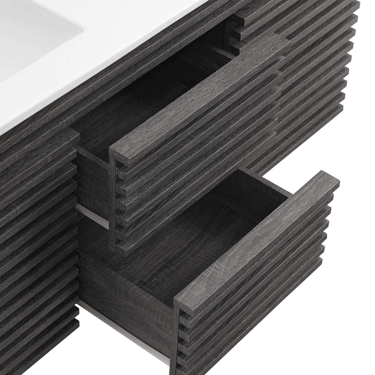 Ventra Floating Vanity Unit, Extra Large, Charcoal & White