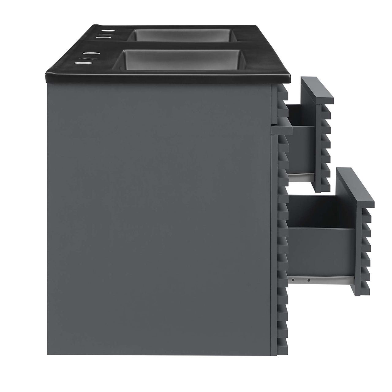 Ventra Floating Vanity Unit, Extra Large, Gray & Black