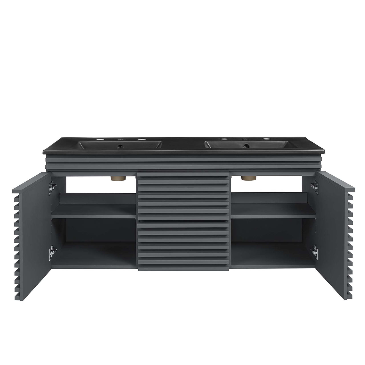 Ventra Floating Vanity Unit, Extra Large, Gray & Black