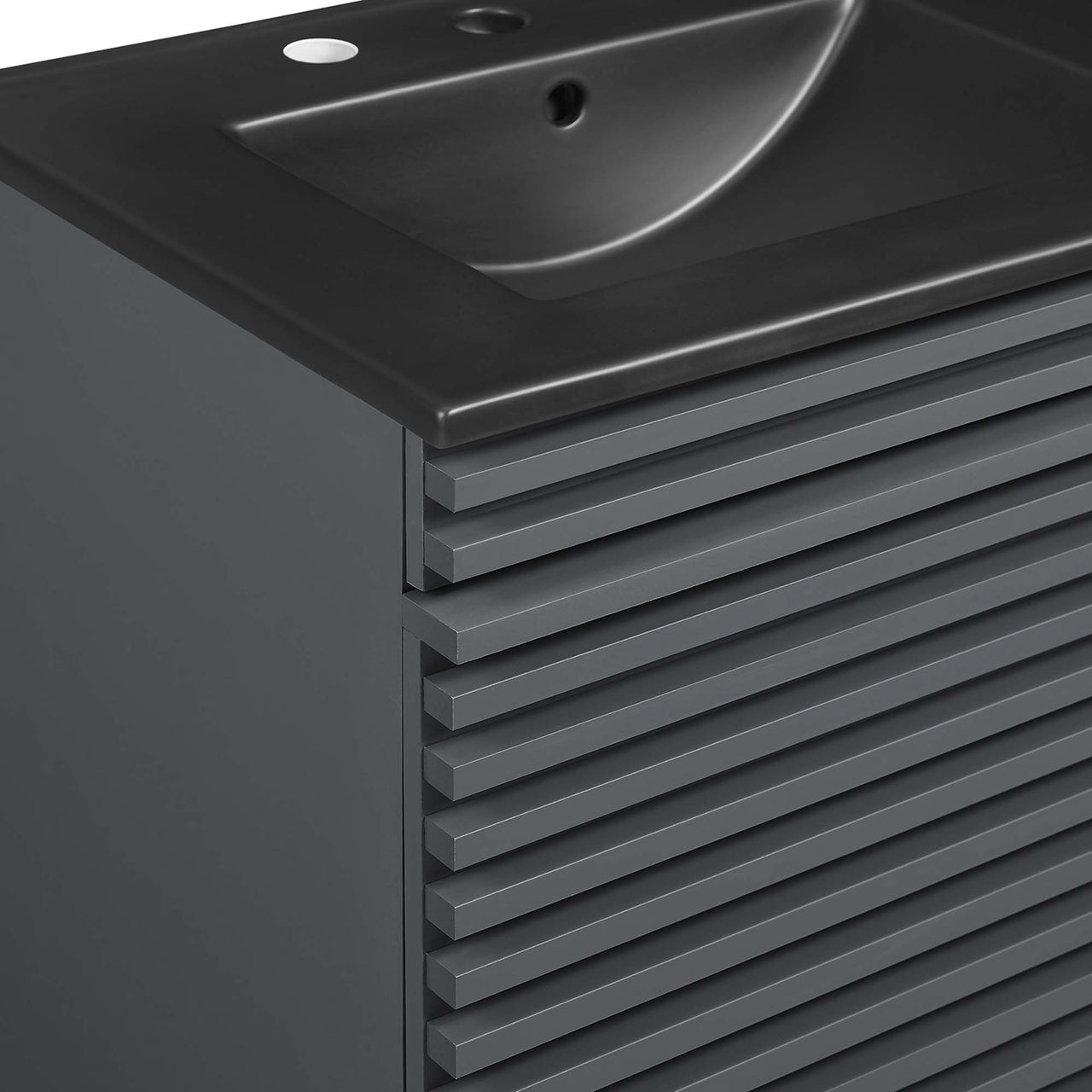 Ventra Floating Vanity Unit, Extra Large, Gray & Black